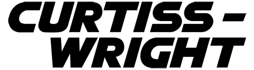 The logo of Curtiss-Wright. They are sponsor of amz racing.